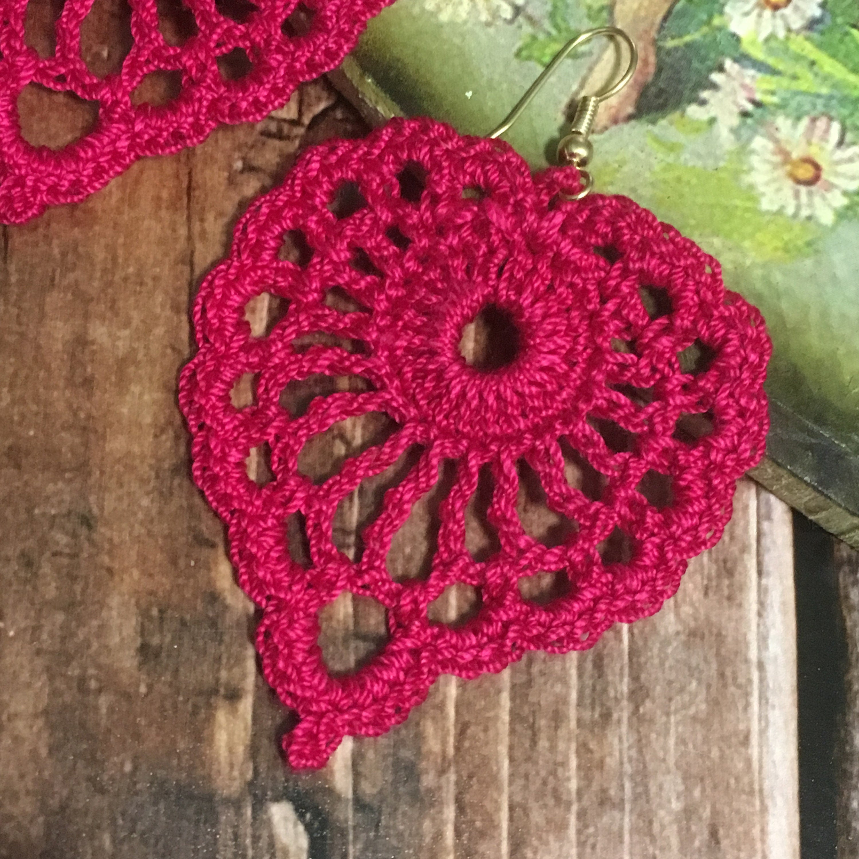 99. Openwork Leaf Crochet Earrings Pattern | Digital PDF Download
