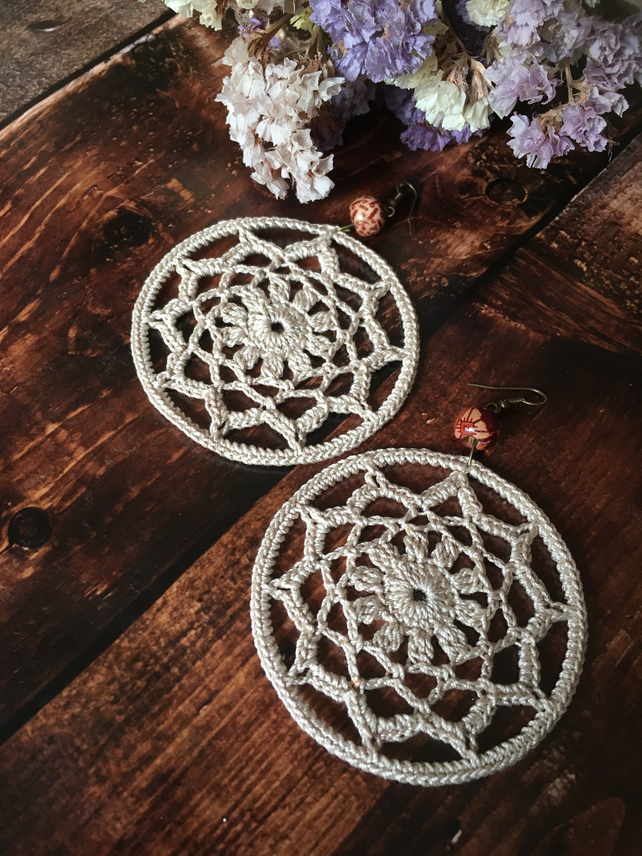89. Crochet Mandala Hoop Earrings – Digital PDF Pattern