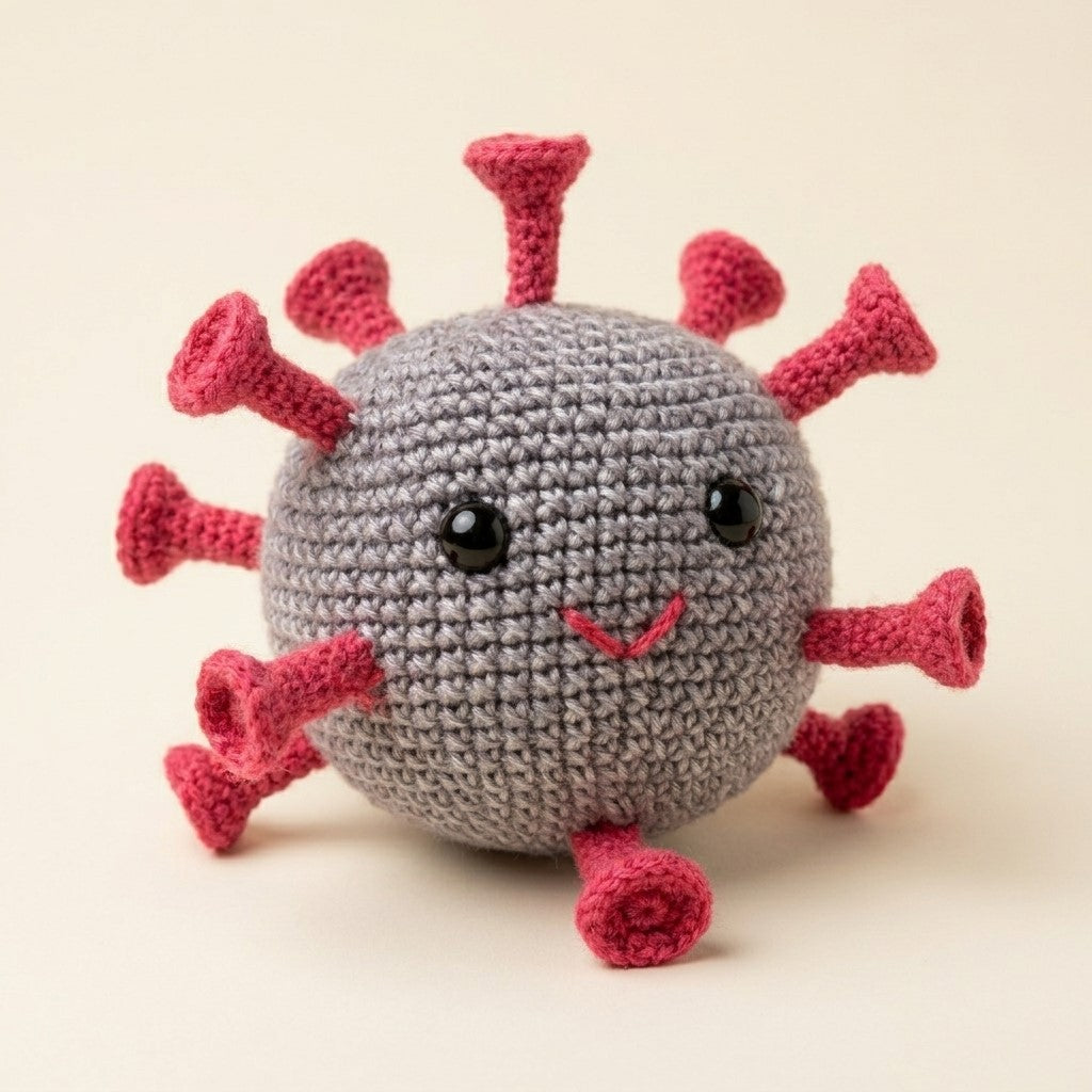 Cute Amigurumi Virus Crochet Pattern – Beginner-Friendly Digital PDF Tutorial