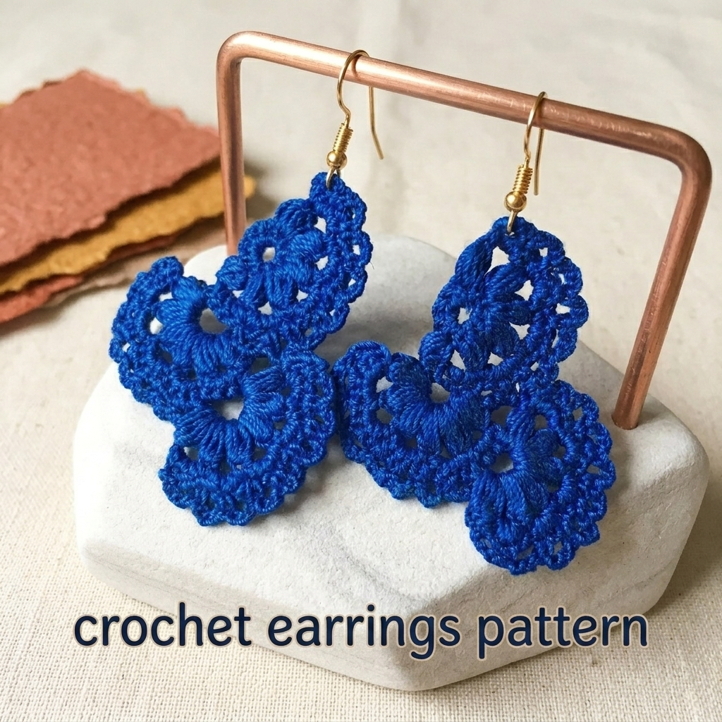 92. Asymmetric Crochet Earrings Pattern | Digital PDF Download