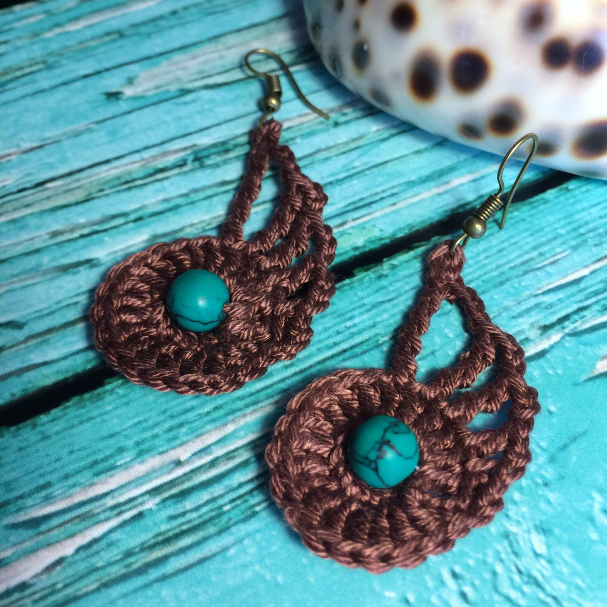 Crochet Leaf & Shell Lace Earrings – Digital PDF Pattern