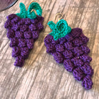 19. 🍇 Grape Cluster Earrings – Crochet Pattern