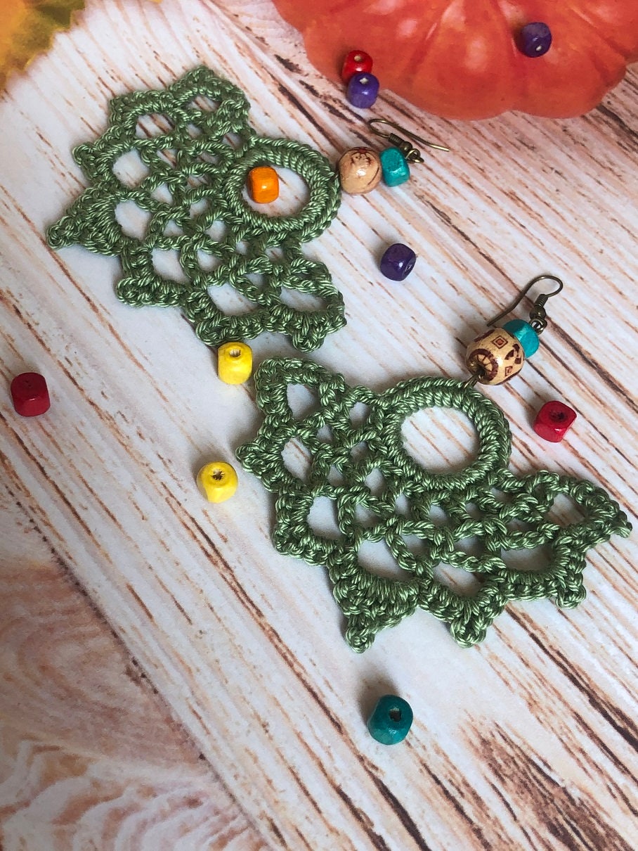 75. Dragon Wings Crochet Earrings Pattern | Digital PDF Download