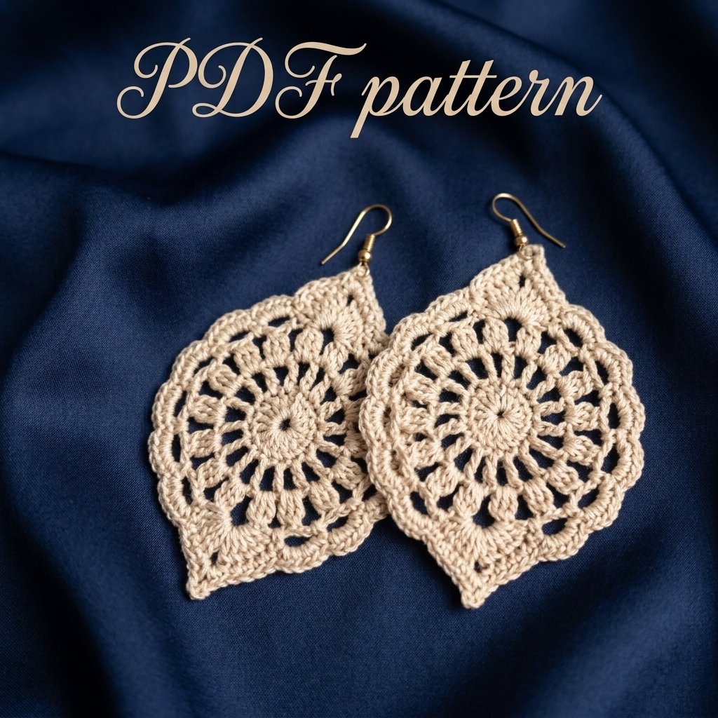 Elegant Lace Earrings – Crochet Pattern (Digital Download)
