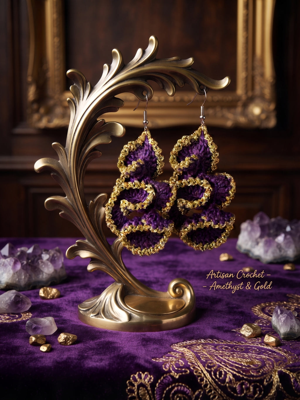 Asymmetric Festive Earrings Crochet Pattern – PDF Download