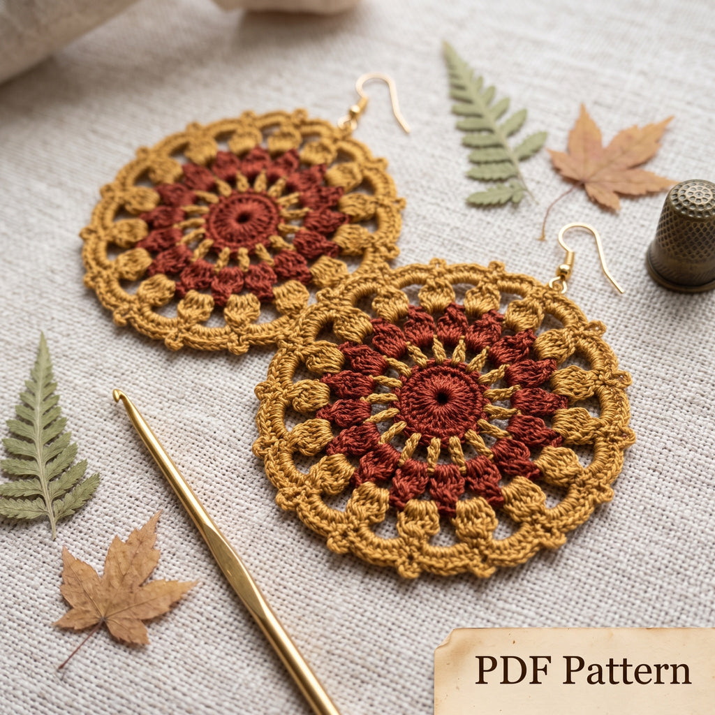 Mandala Lace Statement Earrings – Beginner-Friendly Crochet Pattern