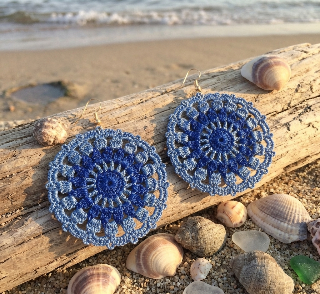 Mandala Lace Statement Earrings – Beginner-Friendly Crochet Pattern