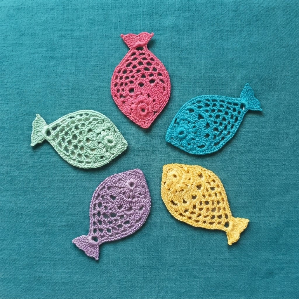 Intricate Lace Fish Applique - Advanced Crochet Pattern (PDF)