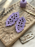 Filigree Leaf Earrings Crochet Pattern – Detail PDF Tutorial
