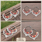 Bohemian Style Beaded Hoop Earrings – Handmade Crochet Accessory