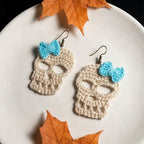 Skull Crochet Earrings Pattern | Halloween Digital Download (PDF)