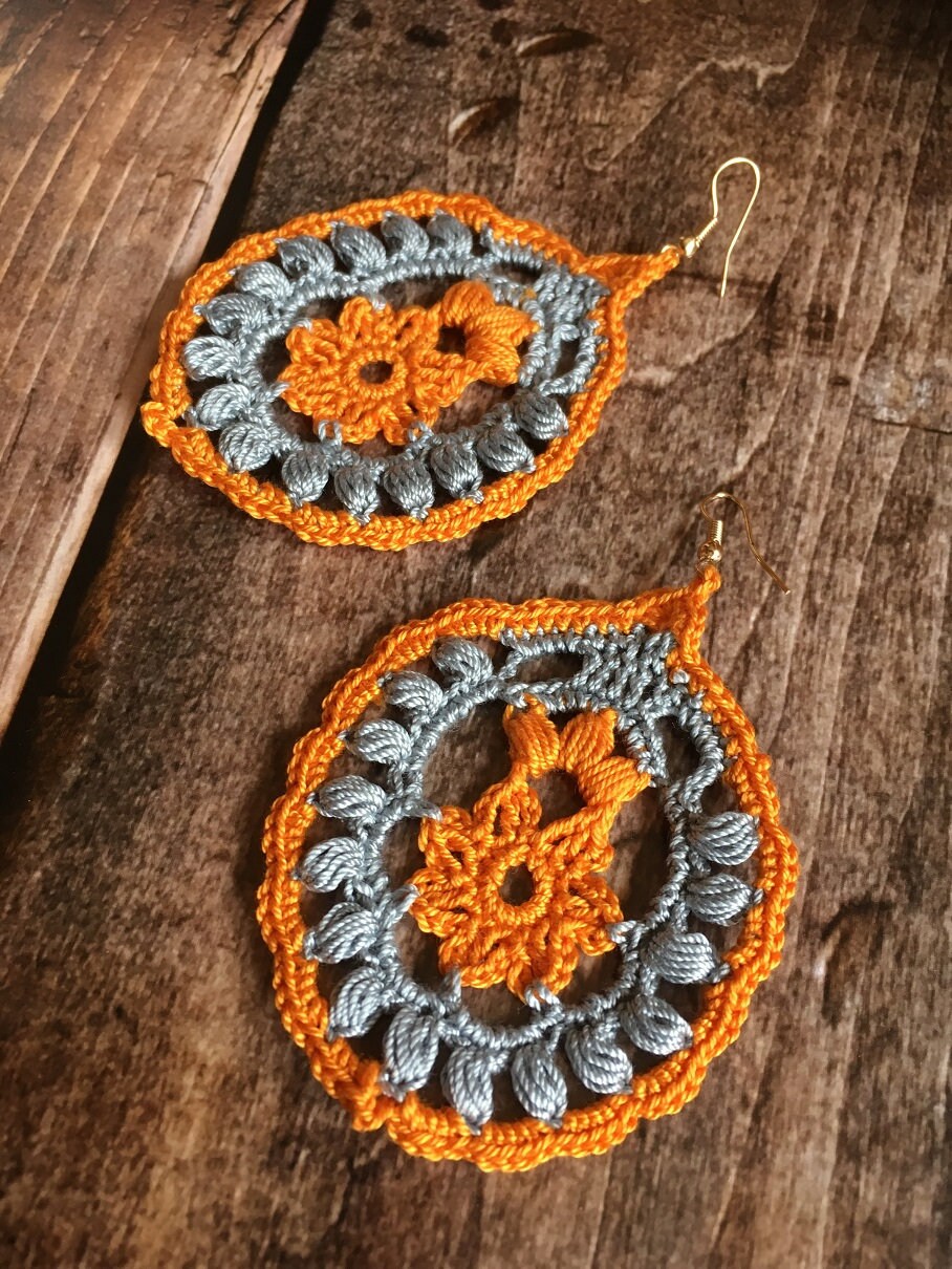 106. Crochet Paisley Teardrop Earrings – Digital PDF Pattern (Advanced Level)
