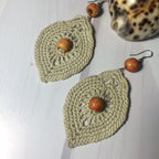 56. Crochet Leaf Earrings Pattern • Intermediate Beginner PDF Download