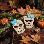 Skull Crochet Earrings Pattern | Halloween Digital Download (PDF)