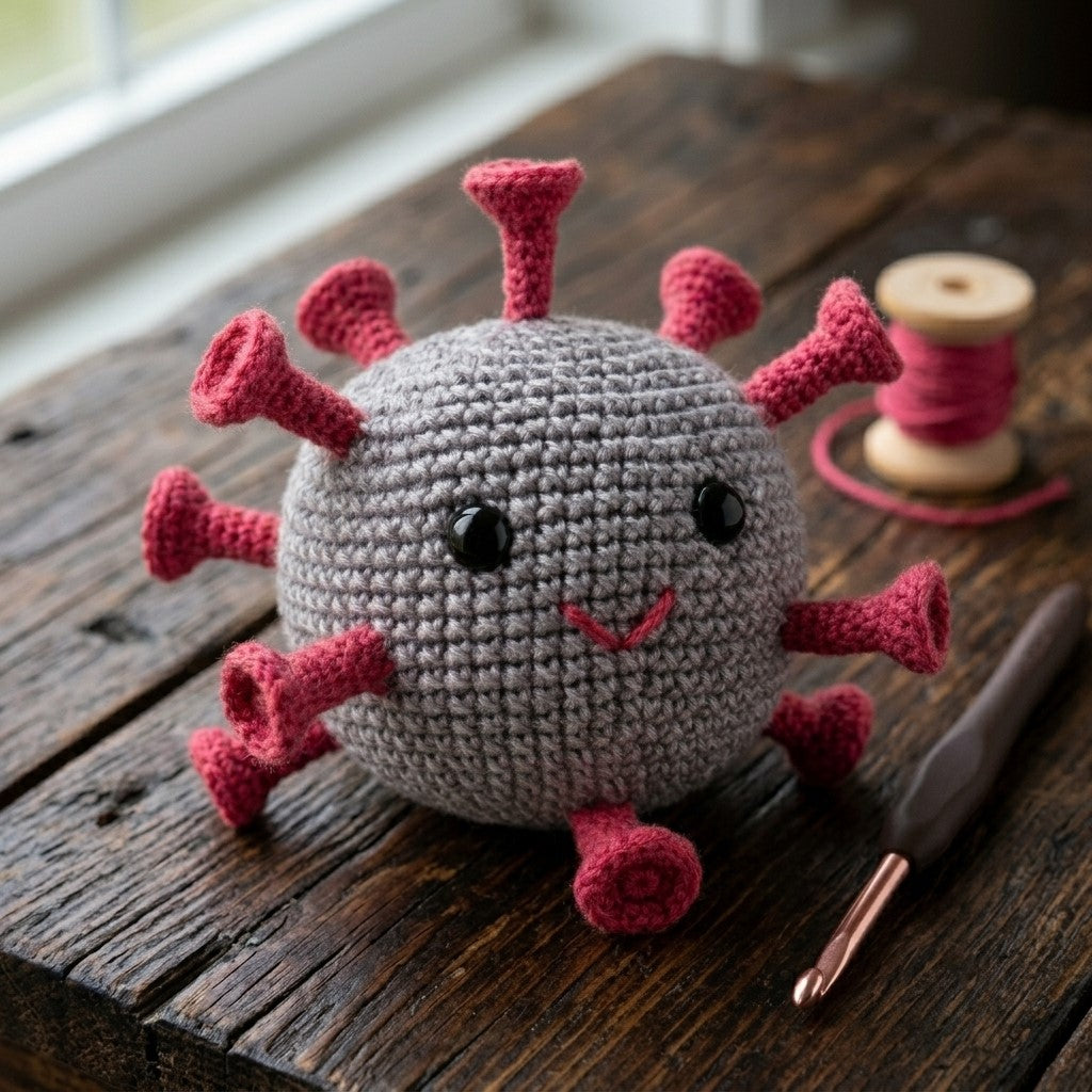 Cute Amigurumi Virus Crochet Pattern – Beginner-Friendly Digital PDF Tutorial