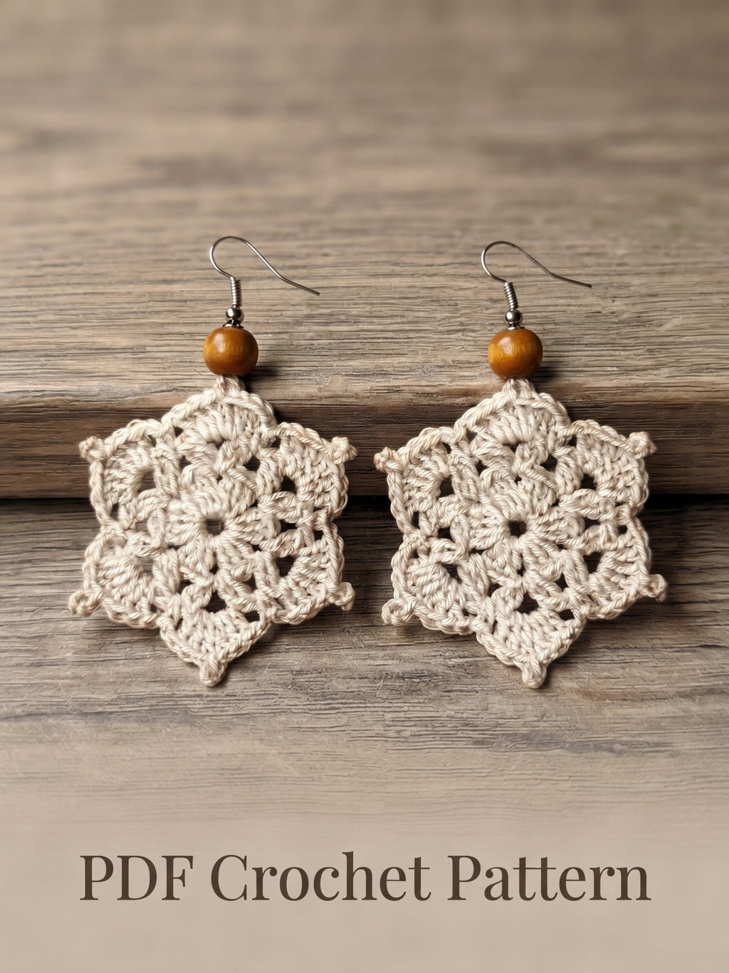 Lacy Flower Crochet Earrings PDF Pattern | Boho Star Snowflake Earring Tutorial | Easy Crochet Jewelry Pattern for Beginners