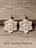 Lacy Flower Crochet Earrings PDF Pattern | Boho Star Snowflake Earring Tutorial | Easy Crochet Jewelry Pattern for Beginners