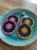 Bicolor Hoop Earrings Crochet Pattern | PDF Digital Download | Boho Statement Earrings Tutorial