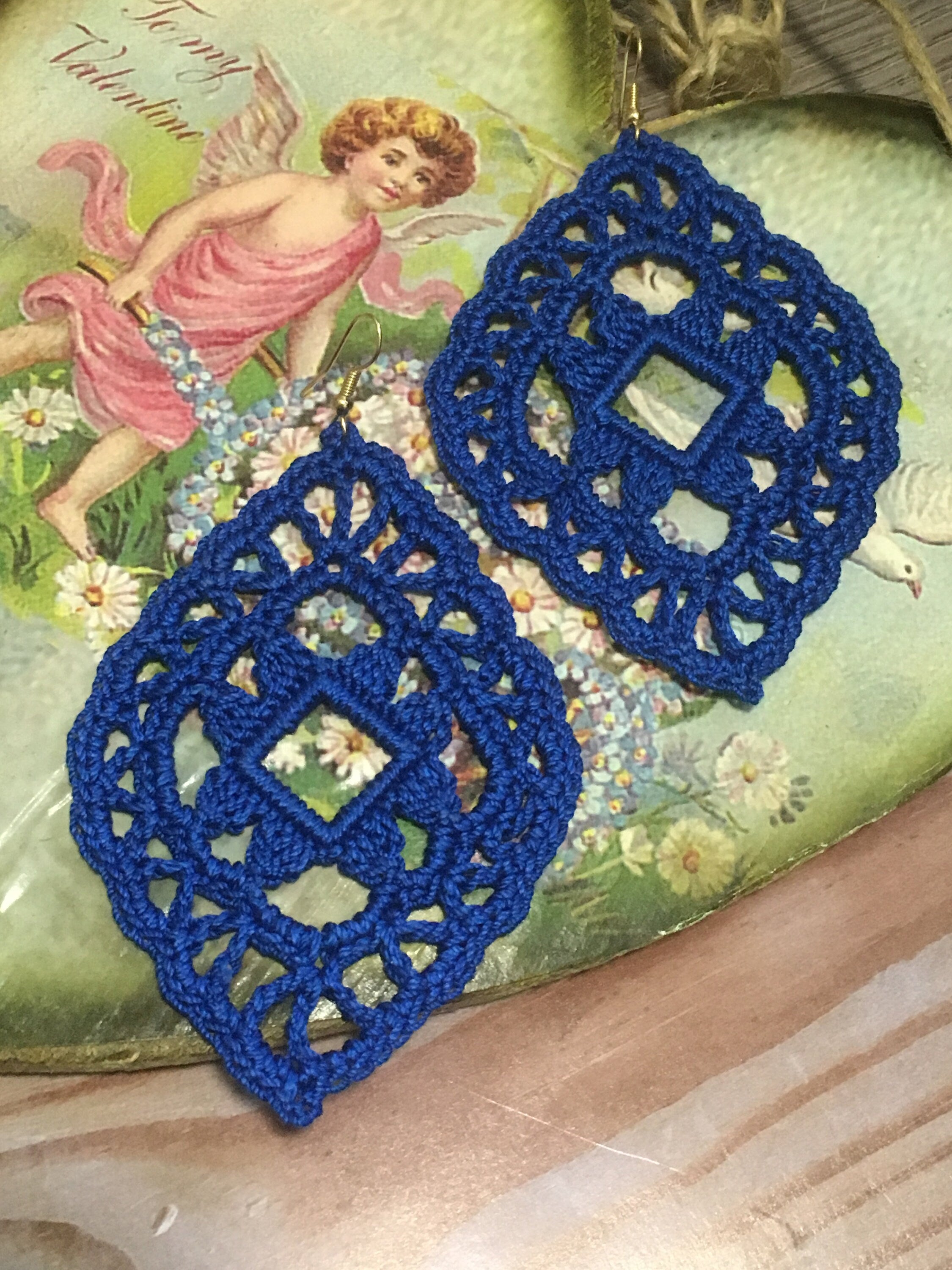 97. BIG Diamond Crochet Earrings Pattern | Boho Statement Jewelry PDF