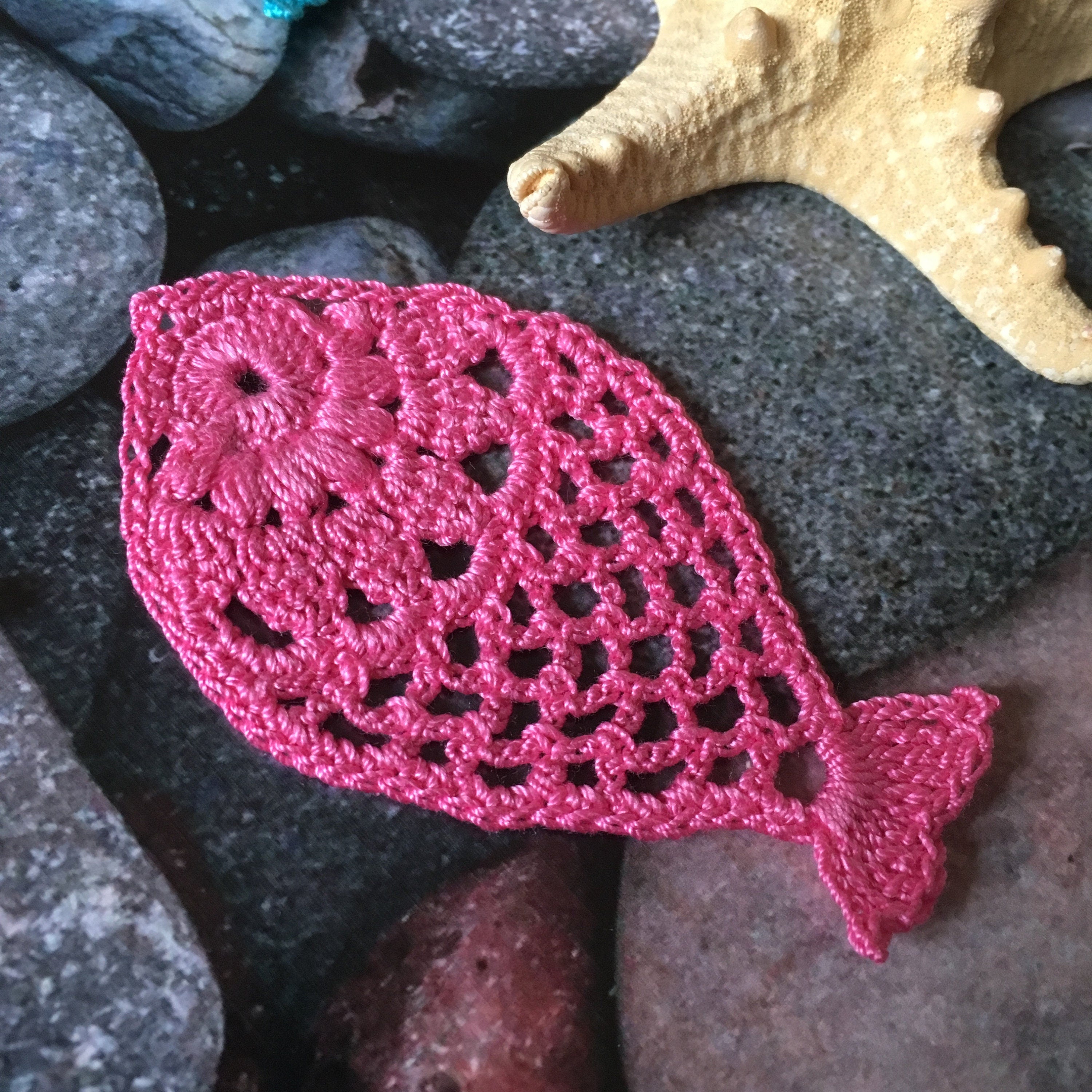 Intricate Lace Fish Applique - Advanced Crochet Pattern (PDF)