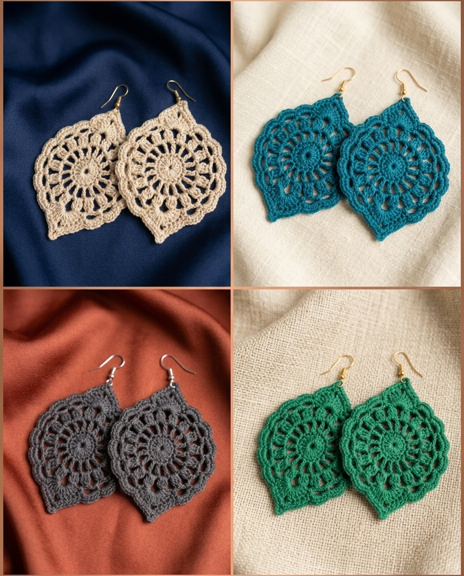 Elegant Lace Earrings – Crochet Pattern (Digital Download)