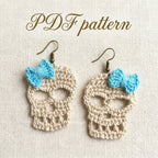 Skull Crochet Earrings Pattern | Halloween Digital Download (PDF)