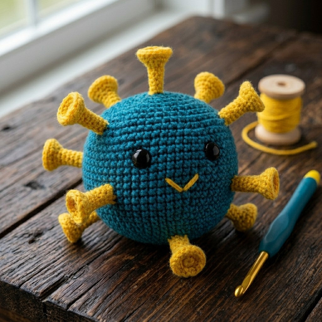 Cute Amigurumi Virus Crochet Pattern – Beginner-Friendly Digital PDF Tutorial