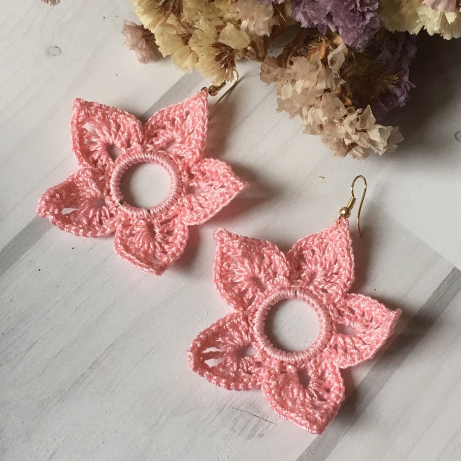 109. Crochet AppleBloom Earrings - Beginner-Friendly PDF Pattern