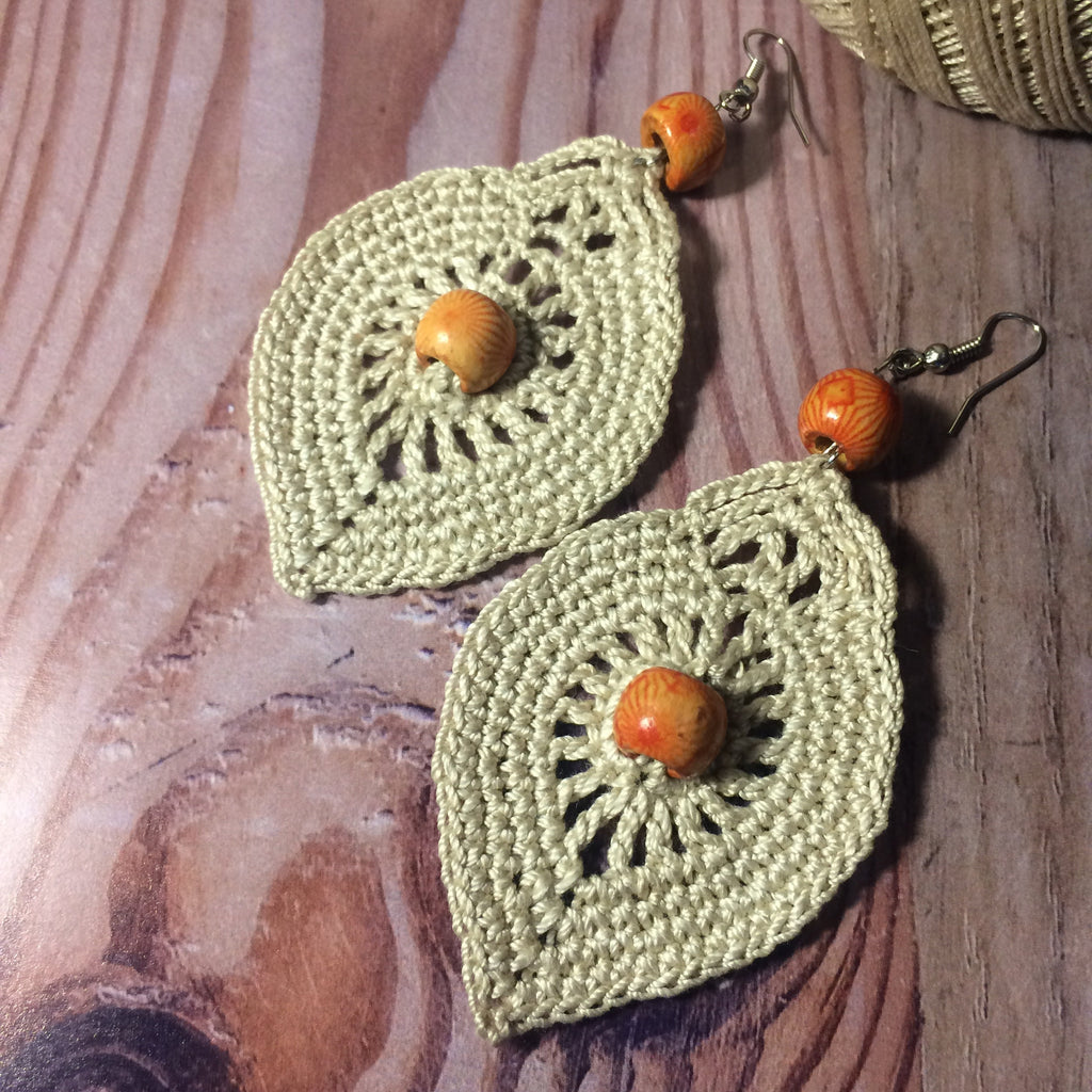 56. Crochet Leaf Earrings Pattern • Intermediate Beginner PDF Download