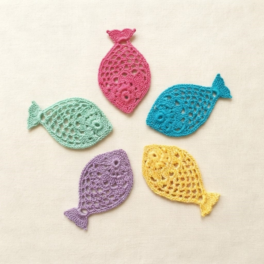 Intricate Lace Fish Applique - Advanced Crochet Pattern (PDF)