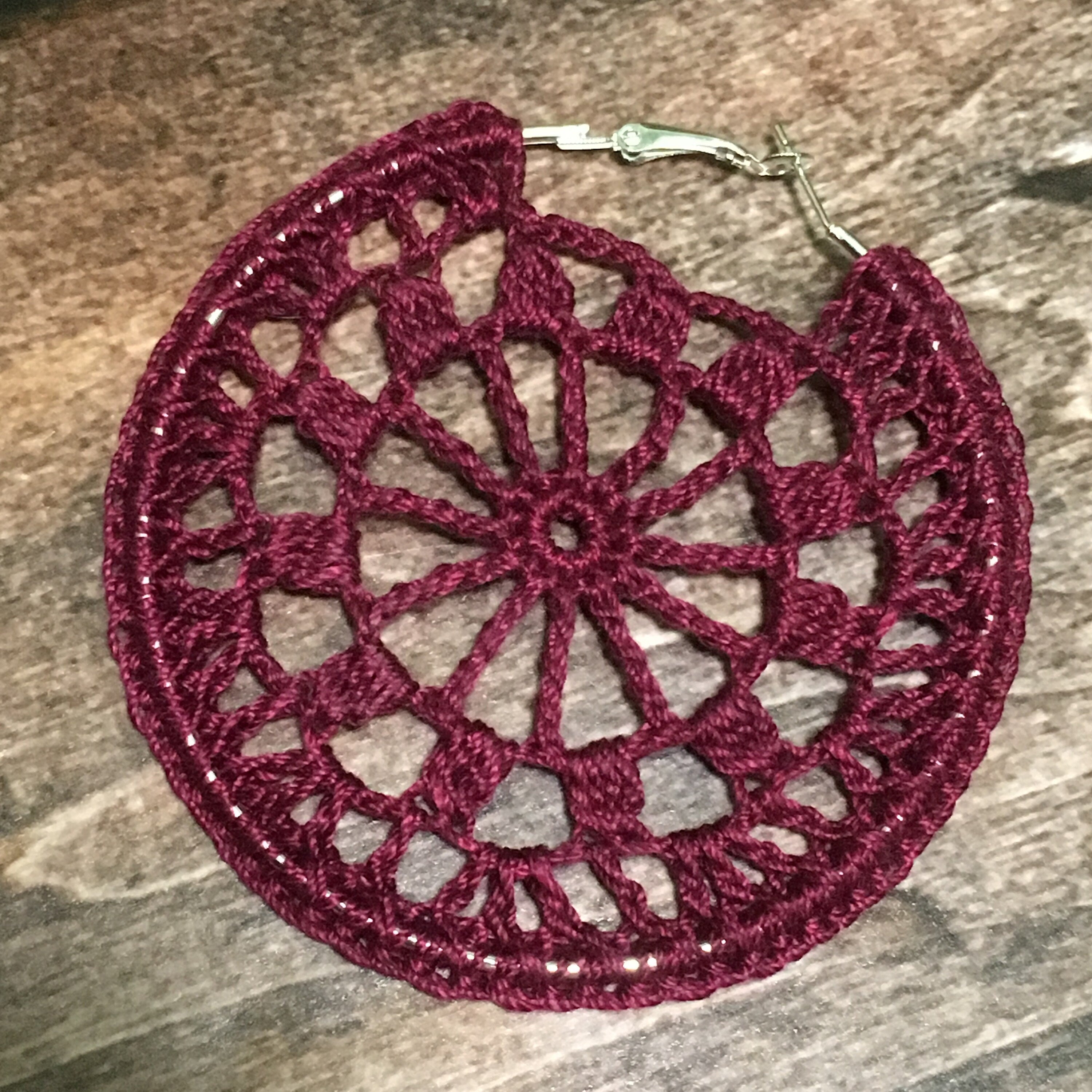 95. Bright Mandala Hoop Earrings Crochet Pattern • Summer Lace Jewelry PDF