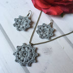 90. Crochet Jewelry Pattern: Starflower Earrings & Pendant Set (PDF Download)
