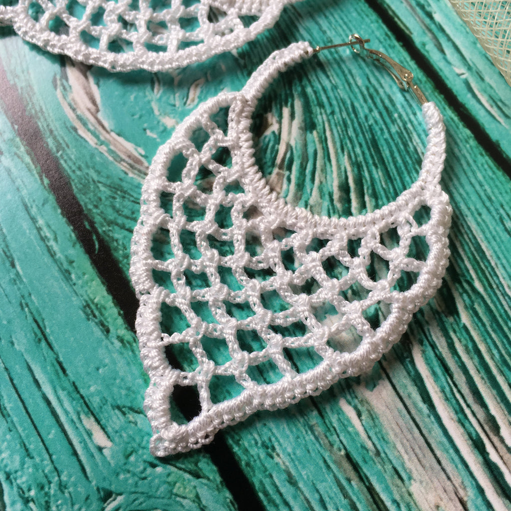 91. Crochet Wedding Hoop Earrings Pattern | Beginner-Friendly PDF