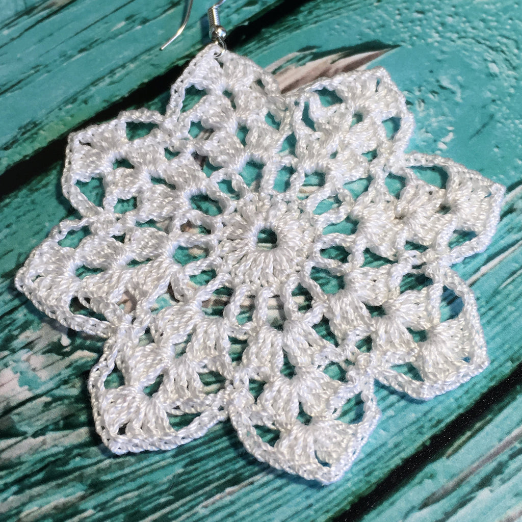 79. Delicate Snowflake Crochet Earring Pattern | Digital PDF