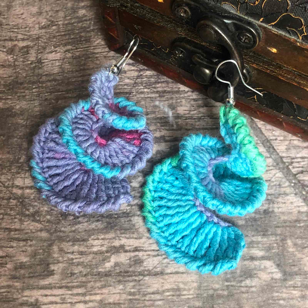 71. Crochet Spiral Drop Earrings — Digital Pattern (PDF)