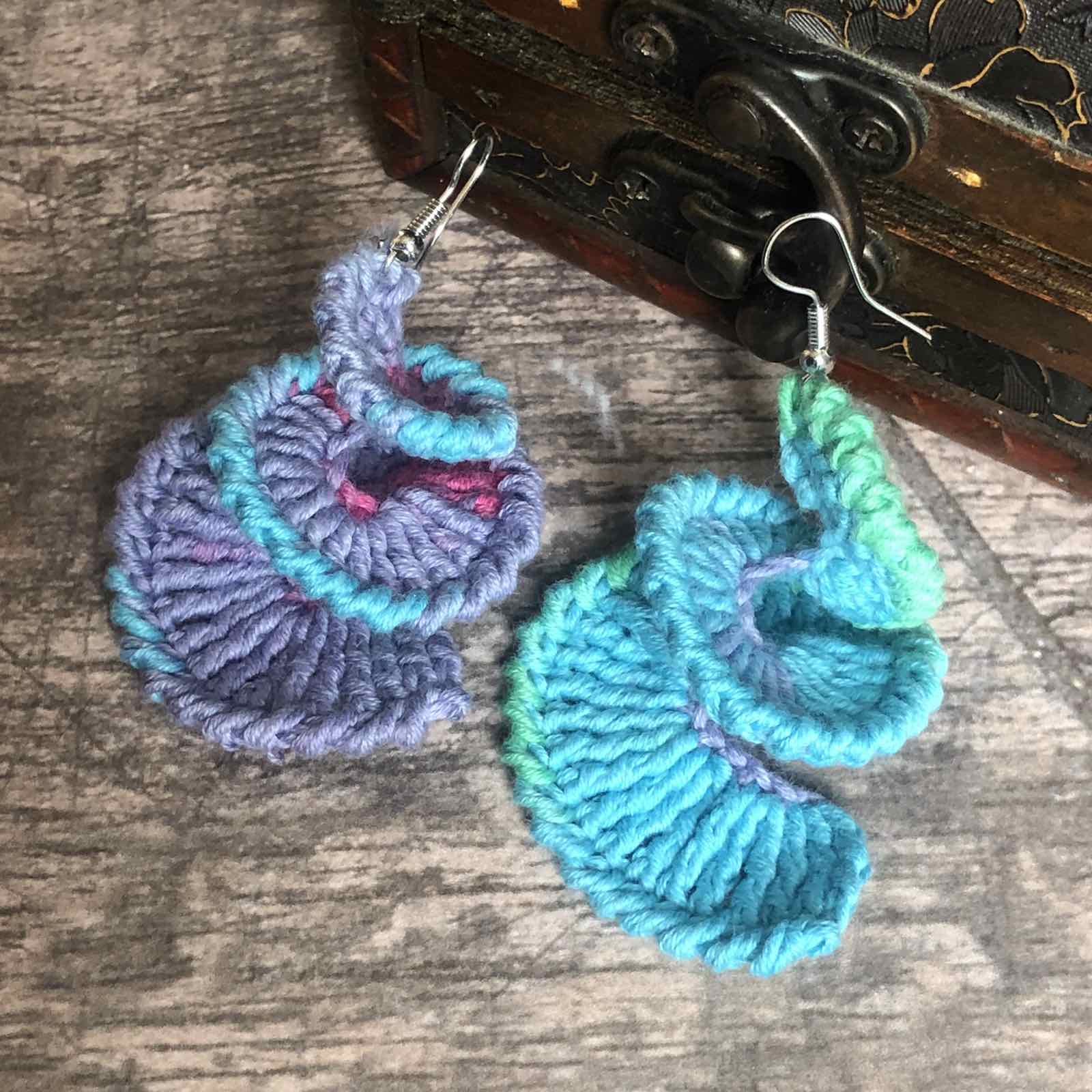 71. Crochet Spiral Drop Earrings — Digital Pattern (PDF)