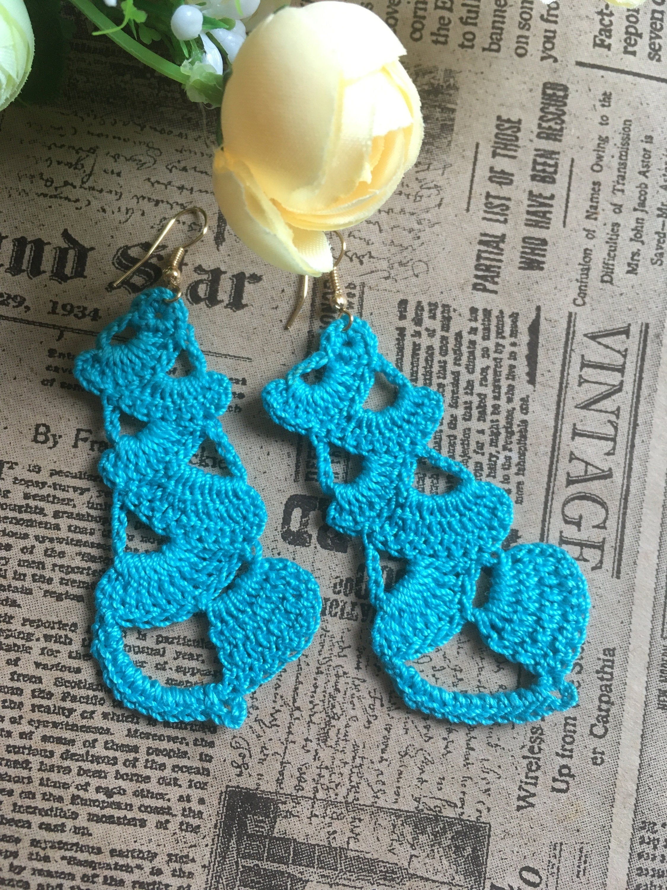 126. Intricate Dangle Crochet Earrings – PDF Digital Pattern