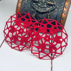 133. Crochet Pattern: Openwork Heart Hoop Earrings (Digital Download)