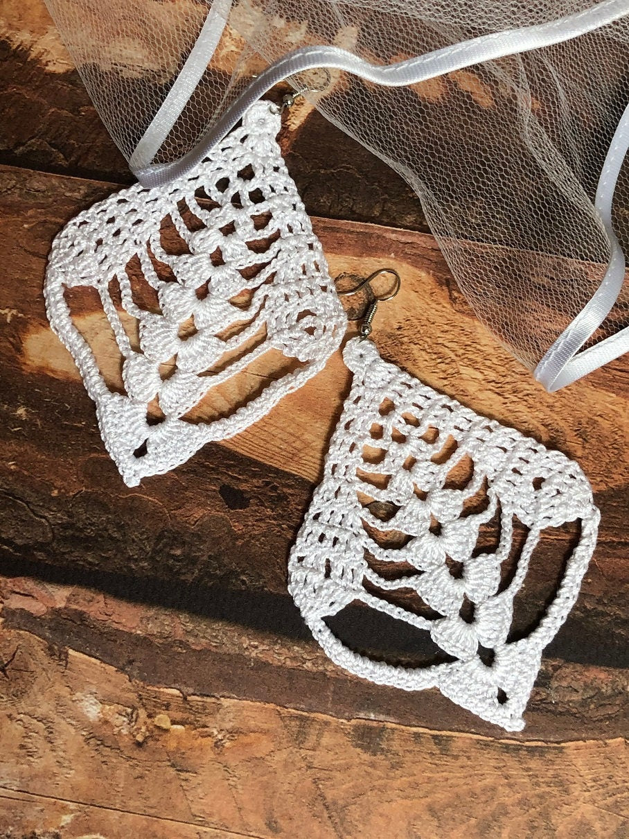 67. Wedding Long Dangle Earrings Crochet Pattern | Elegant Bridal Lace Tutorial