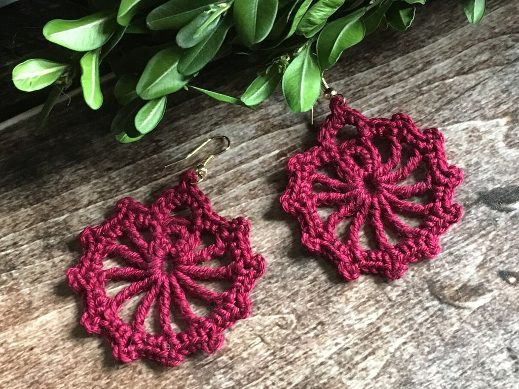112. Crochet Earring Pattern - Minimalist Round Design (PDF Digital Download)