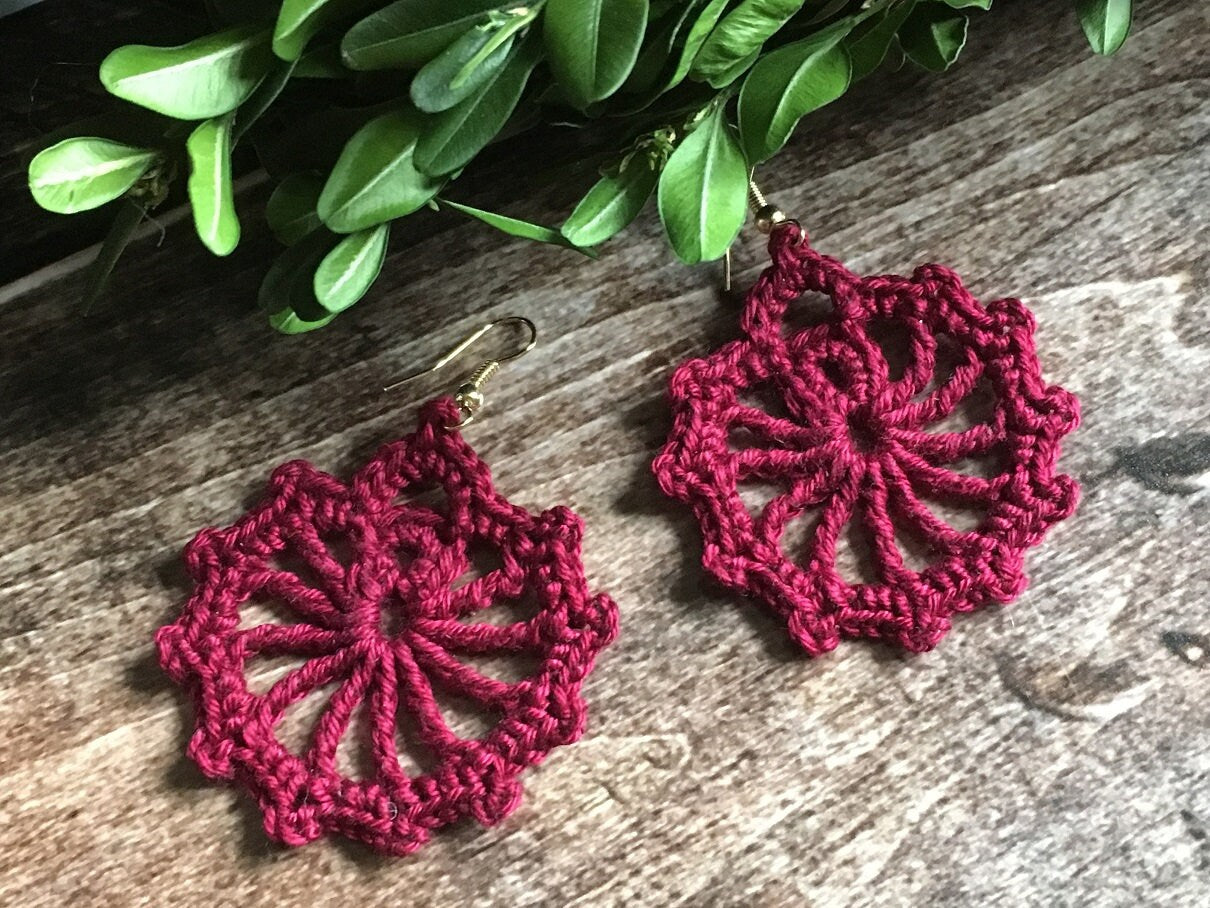 112. Crochet Earring Pattern - Minimalist Round Design (PDF Digital Download)