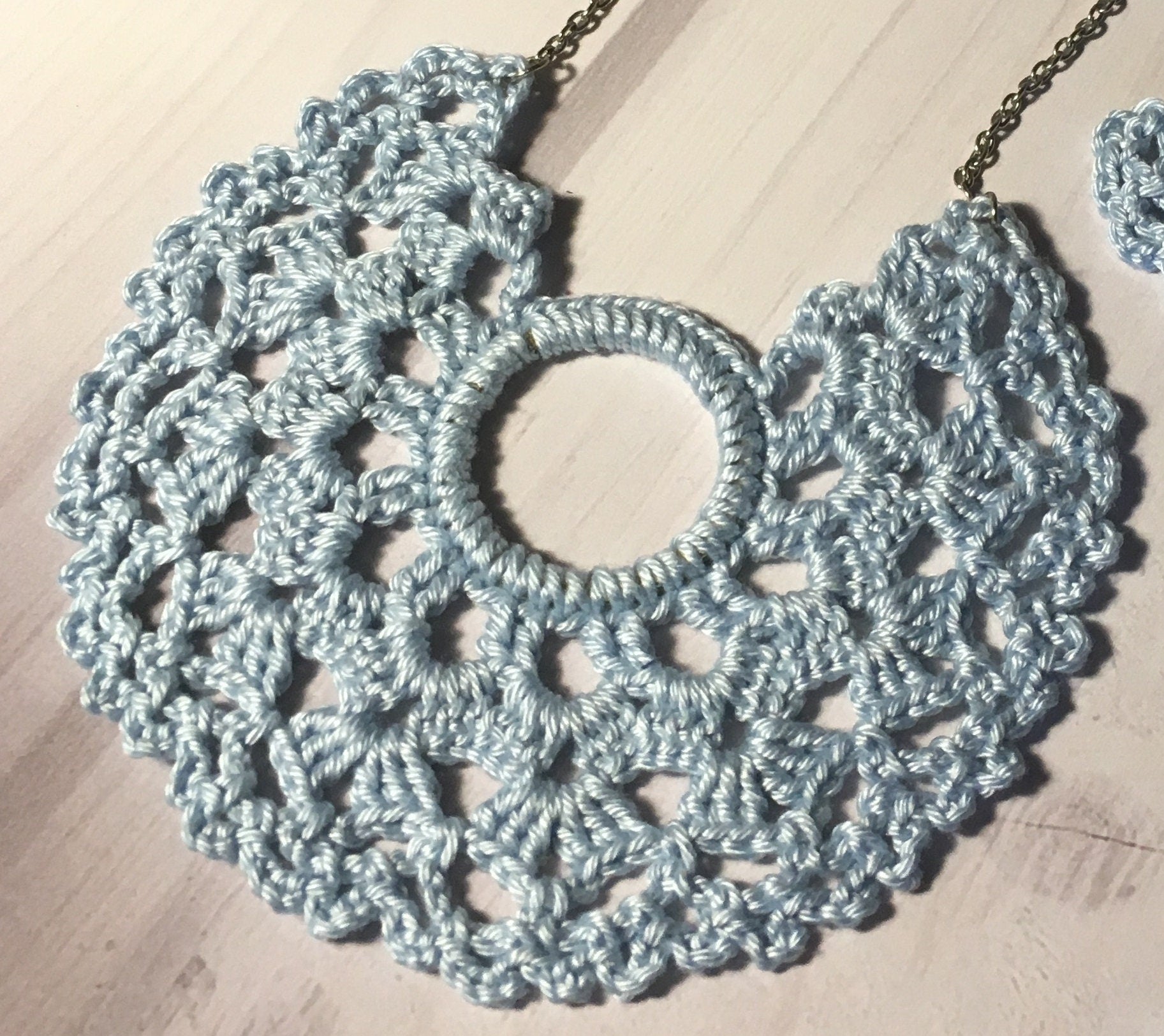 74. Blue Moon Crochet Jewelry Set Pattern | Earrings & Necklace PDF