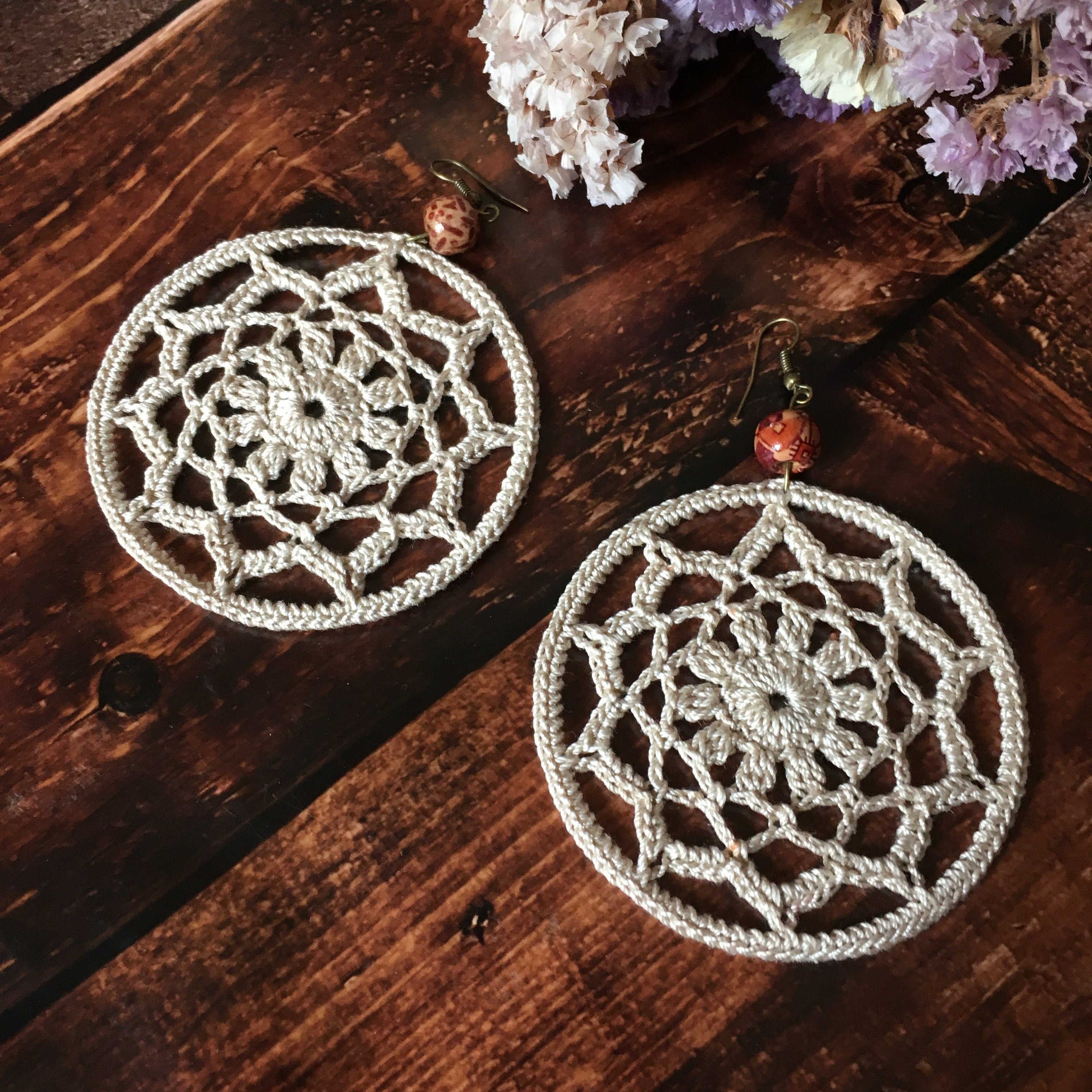 89. Crochet Mandala Hoop Earrings – Digital PDF Pattern