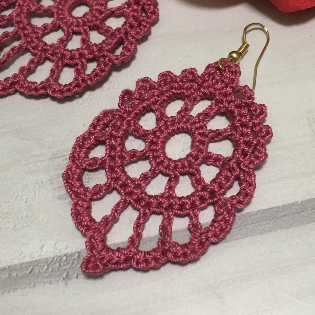 85. 🌸 Openwork Leaf Crochet Earrings – Digital PDF Pattern