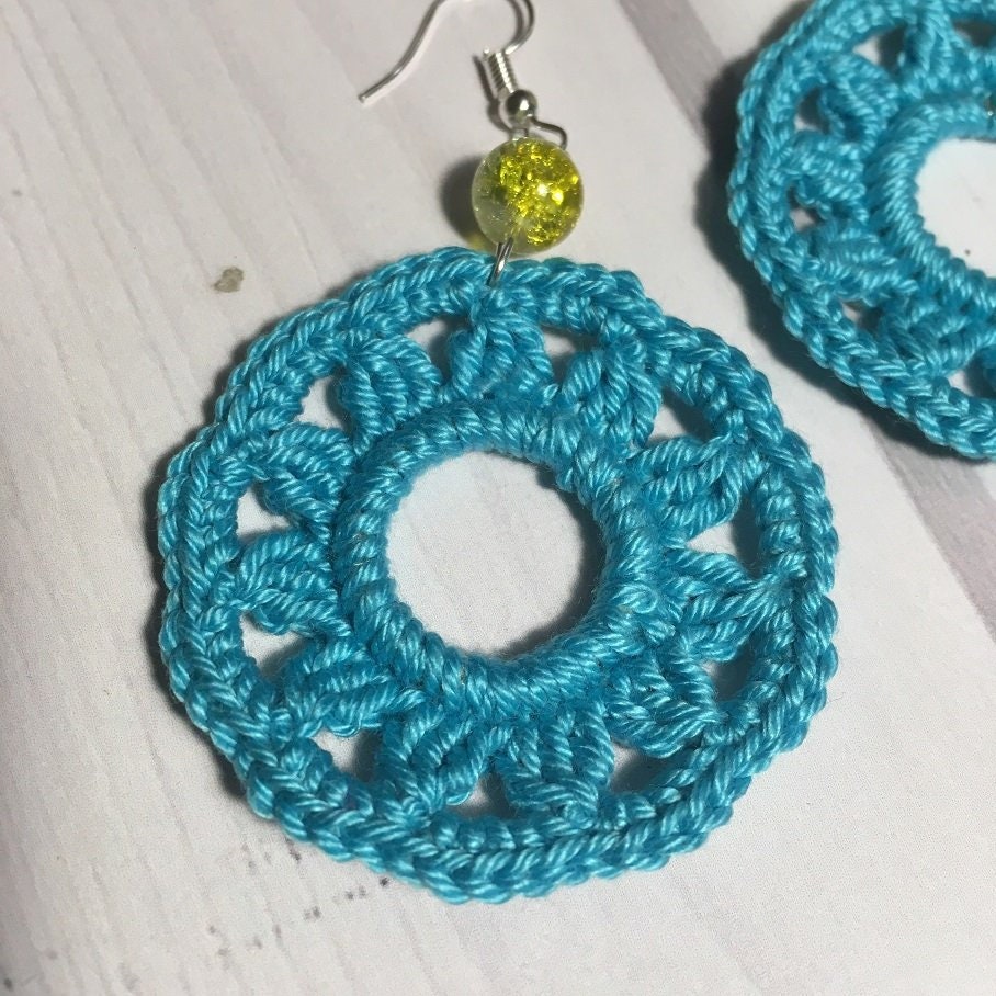 77. Ukrainian Sun Crochet Earrings Pattern (PDF Digital Download)