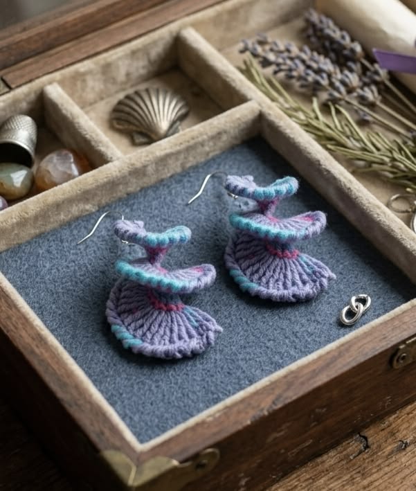 71. Crochet Spiral Drop Earrings — Digital Pattern (PDF)