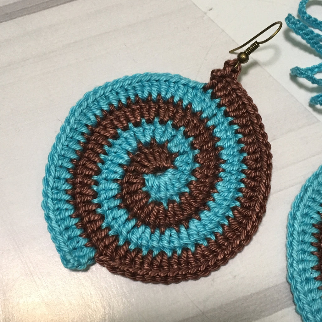 94. Bicolor Spiral Crochet Earring Pattern, Instant PDF Download