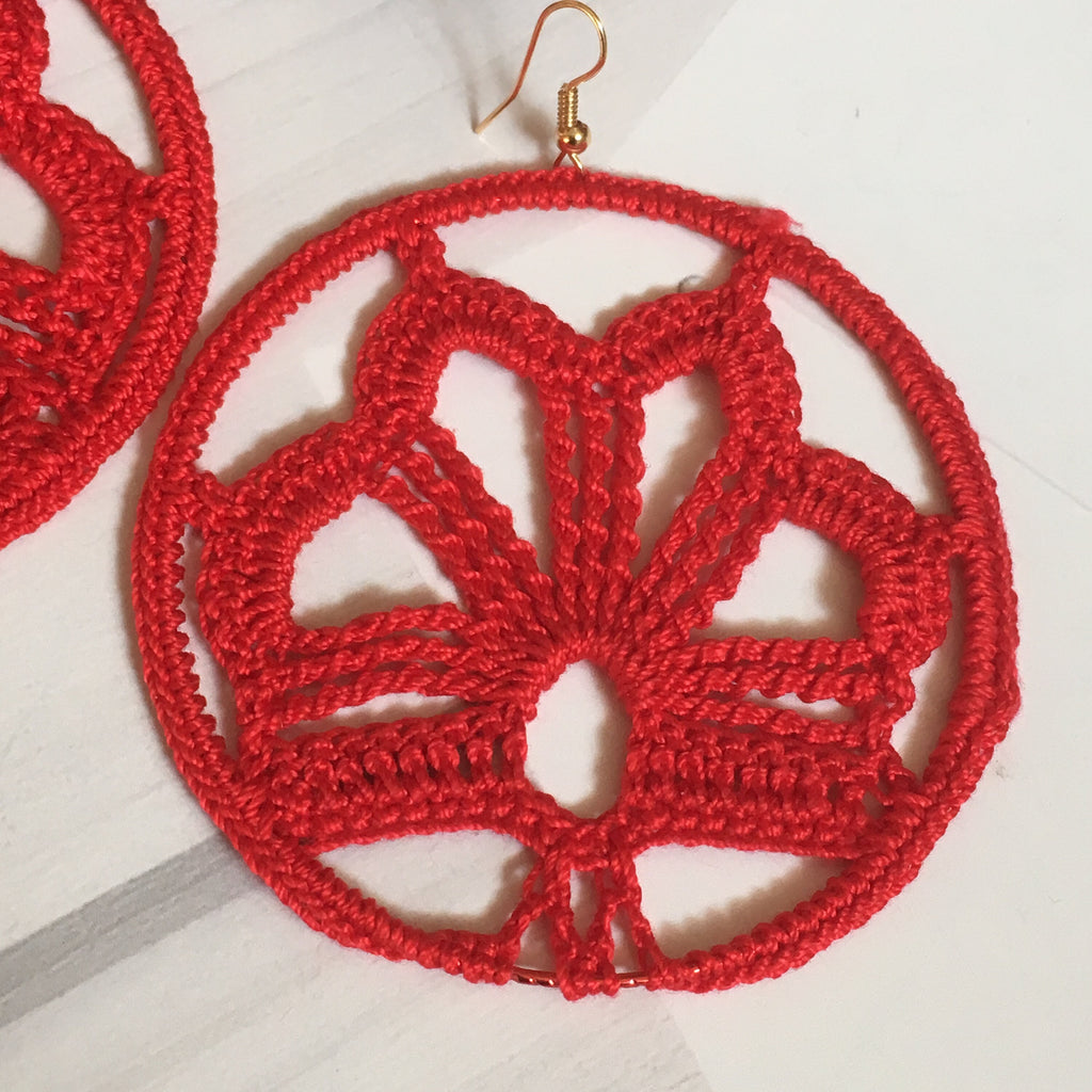 88. Flowery Openwork Earrings – Digital Crochet Pattern for Advanced Crocheters