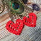 96. Crochet Heart Earrings Pattern | Beginner-Friendly Valentine's PDF Download