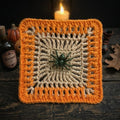 🕸️ Halloween Spiderweb Crochet Coaster – PDF Pattern
